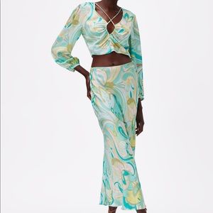 Zara Paisley Top and Skirt Set